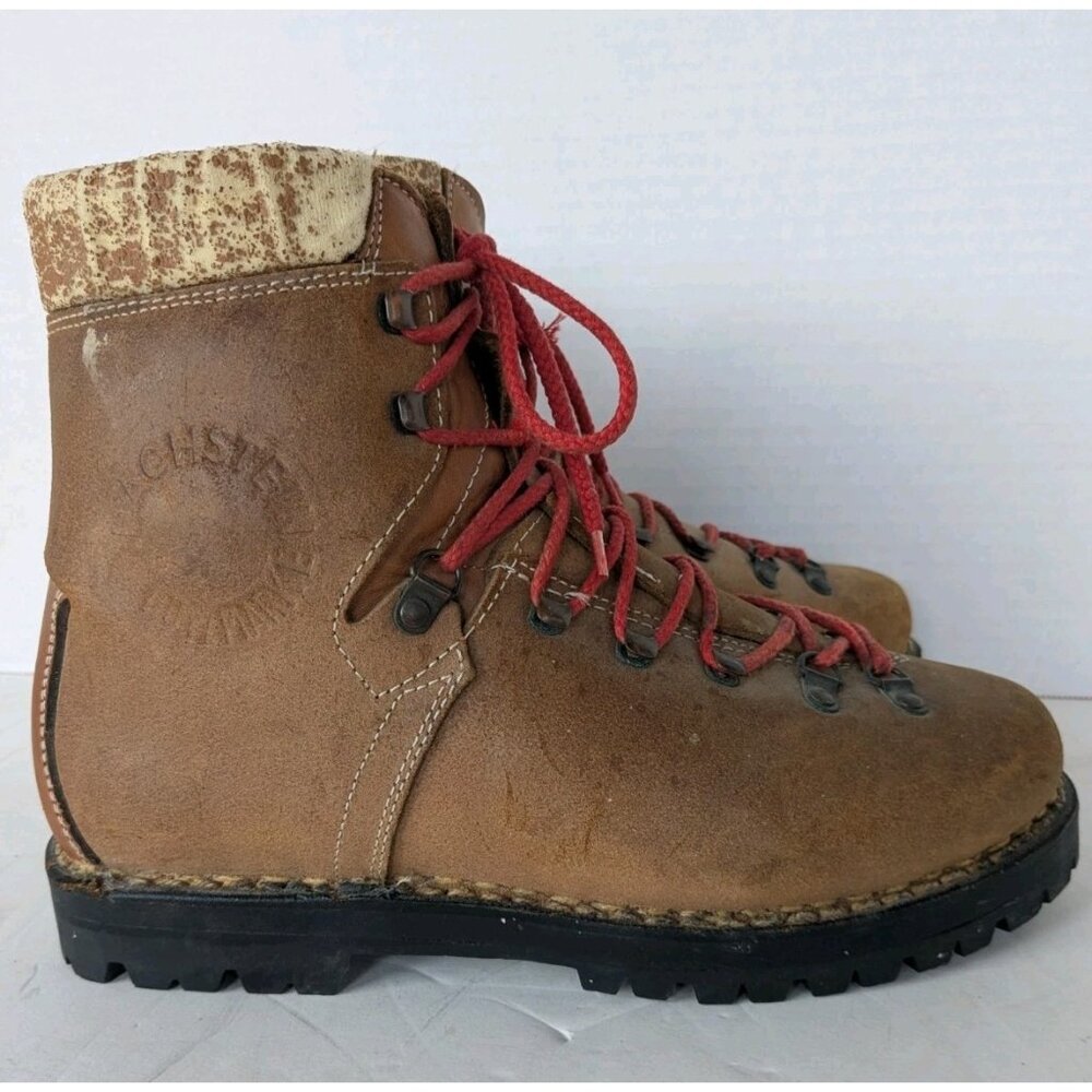 Vintage Dachstein Austria Hiking Boots EU 42 US 9 Vibram Italy Resoled w/ Liners - Picture 2 of 16